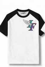 Load image into Gallery viewer, White/Black Sleeve NGAL Tee
